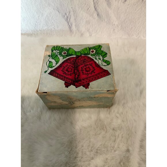Vintage Avon Christmas Bells- Sweet Honesty Cologne Two Red Glass Bells - Picture 5 of 6